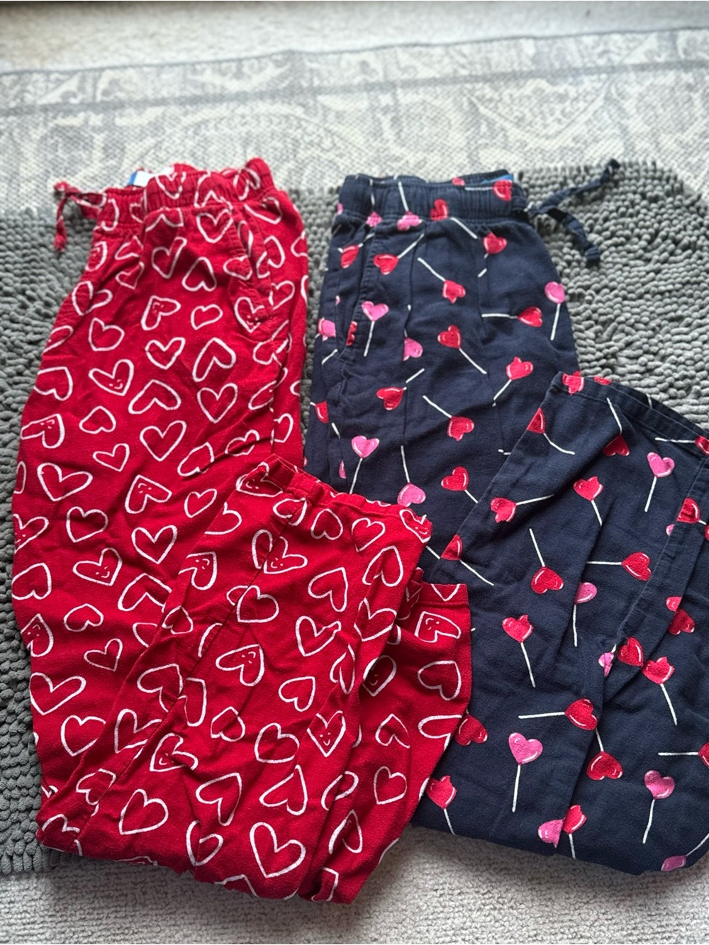 mens Heart-Print Lounge Pants - Red & Navy